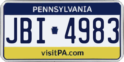 PA license plate JBI4983