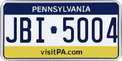 PA license plate JBI5004