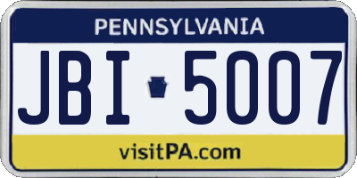 PA license plate JBI5007