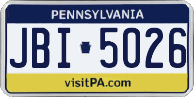 PA license plate JBI5026