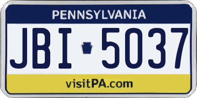 PA license plate JBI5037