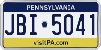 PA license plate JBI5041