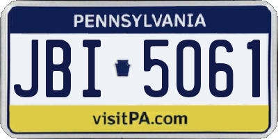 PA license plate JBI5061