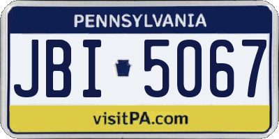 PA license plate JBI5067