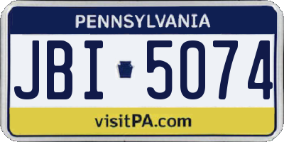 PA license plate JBI5074