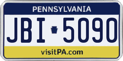 PA license plate JBI5090
