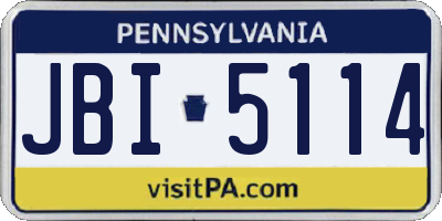 PA license plate JBI5114