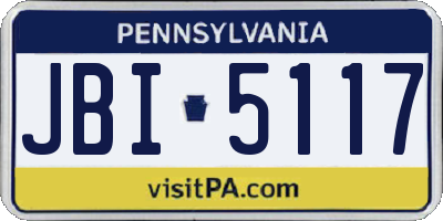 PA license plate JBI5117