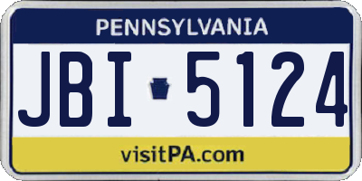 PA license plate JBI5124
