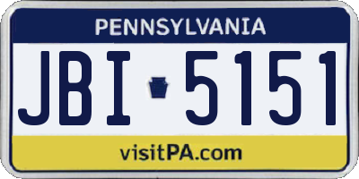 PA license plate JBI5151