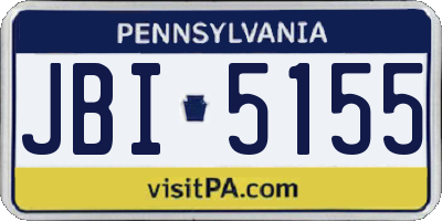 PA license plate JBI5155