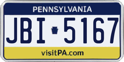 PA license plate JBI5167