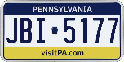 PA license plate JBI5177