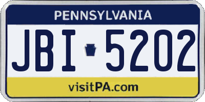 PA license plate JBI5202