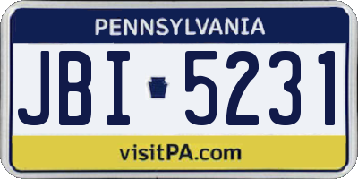 PA license plate JBI5231