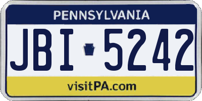 PA license plate JBI5242