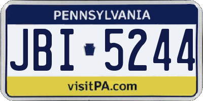 PA license plate JBI5244
