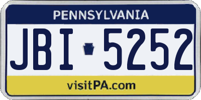 PA license plate JBI5252