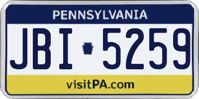 PA license plate JBI5259