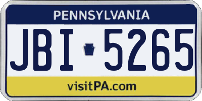 PA license plate JBI5265
