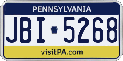 PA license plate JBI5268