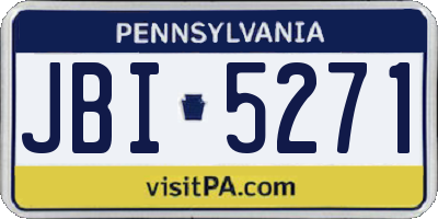PA license plate JBI5271