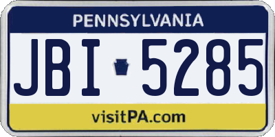 PA license plate JBI5285