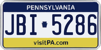 PA license plate JBI5286
