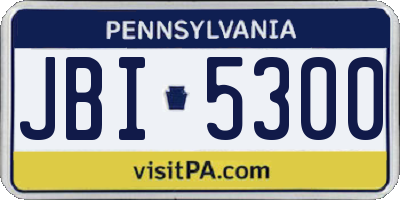 PA license plate JBI5300