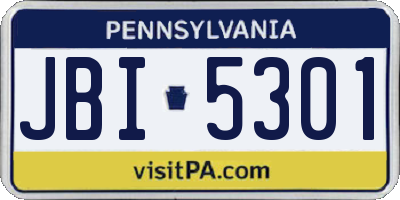 PA license plate JBI5301