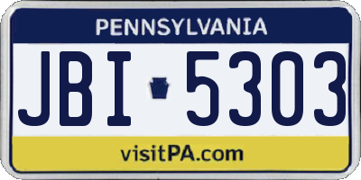 PA license plate JBI5303