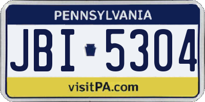 PA license plate JBI5304