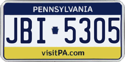 PA license plate JBI5305