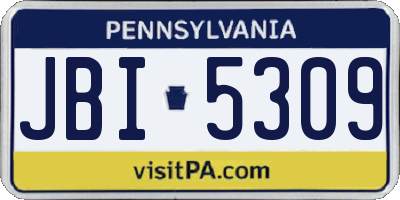 PA license plate JBI5309