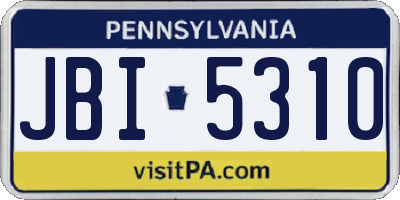 PA license plate JBI5310