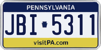 PA license plate JBI5311