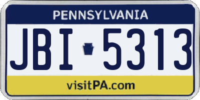 PA license plate JBI5313