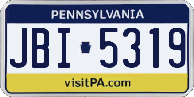 PA license plate JBI5319