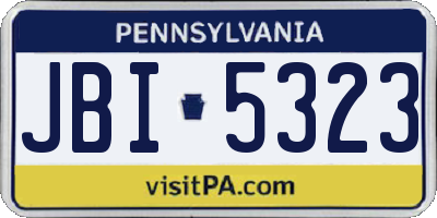 PA license plate JBI5323