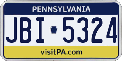 PA license plate JBI5324