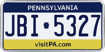 PA license plate JBI5327