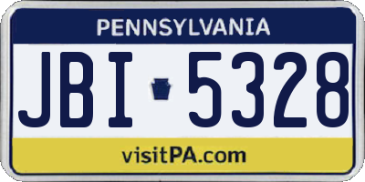 PA license plate JBI5328