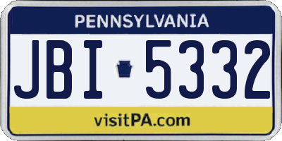 PA license plate JBI5332