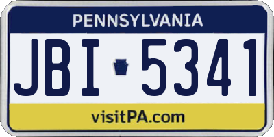 PA license plate JBI5341