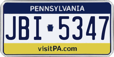 PA license plate JBI5347