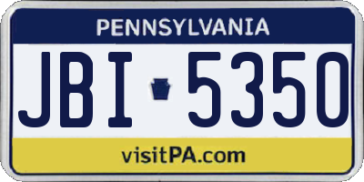 PA license plate JBI5350