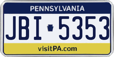 PA license plate JBI5353