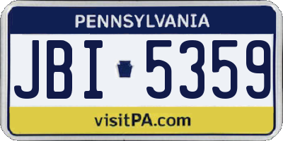 PA license plate JBI5359