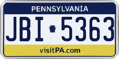 PA license plate JBI5363