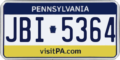 PA license plate JBI5364